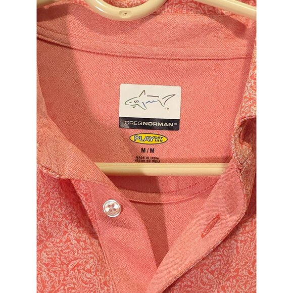 Greg Norman Men's M Coral Polo Shirt Play Dry Performance Golf Top - Picture 2 of 9